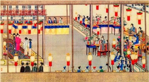 荣国府元宵开夜宴（清·孙温 绘） 