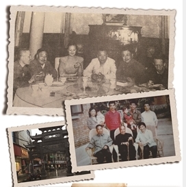 1984年袁殊与侄外甥席旗峰一家合影，前排居中为袁殊，后排左三为席旗峰。 陈郁翻拍