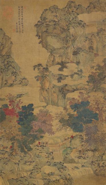 拍品编号 939
顾符稹(1634-1716 后) 《秋山行旅图》
立轴 水墨 设色绢本
61 x 35 公分(24 x 13.3/4 吋)
港元 1,200,000-1,800,000