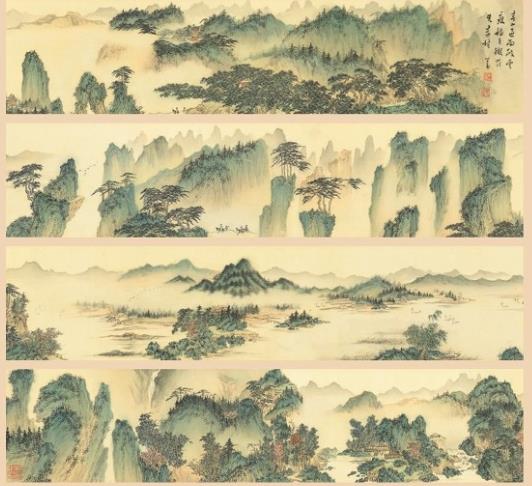 拍品编号 1331
溥儒(1896-1963) 《青山过雨》
镜框 水墨 设色绢本
14 x 253 公分(5 1/2 x 99 5/8 吋)
来源： 现藏家直接得自溥儒夫人李墨云女士。
港元 900,000-1,800,000
