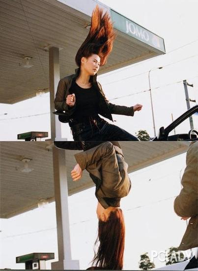 垂直飞起的头发略吓人