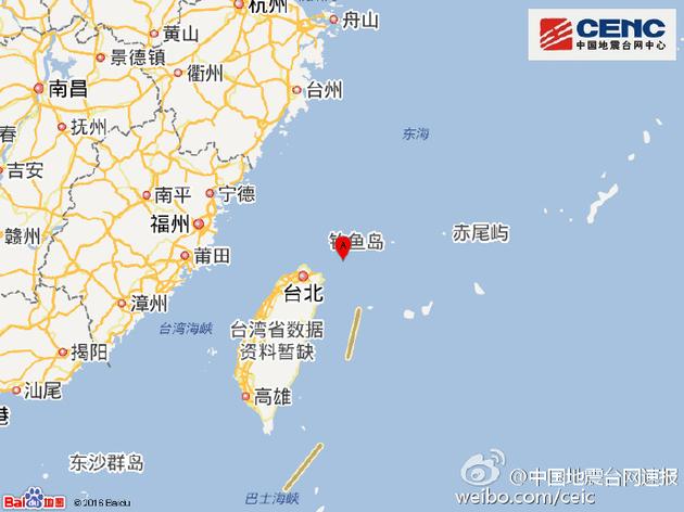 图片红点为震源地。